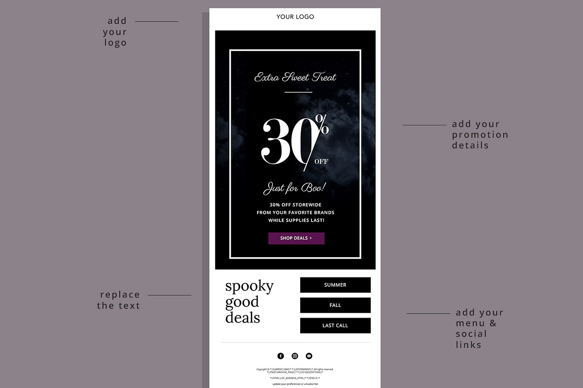 Halloween Email Template, an Email Template by Edit & Go Templates (Photo 2 of 4)