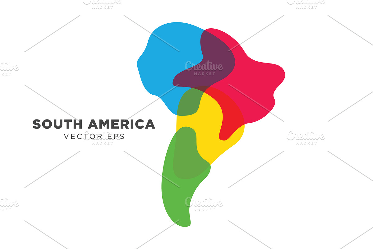 South America Map Vector, a Work Illustration by Toko Pak Sabar