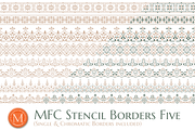 MFC Stencil Borders Five, a Symbol Font by Monogram Fonts Co. (Thumbnail 1 of 6)