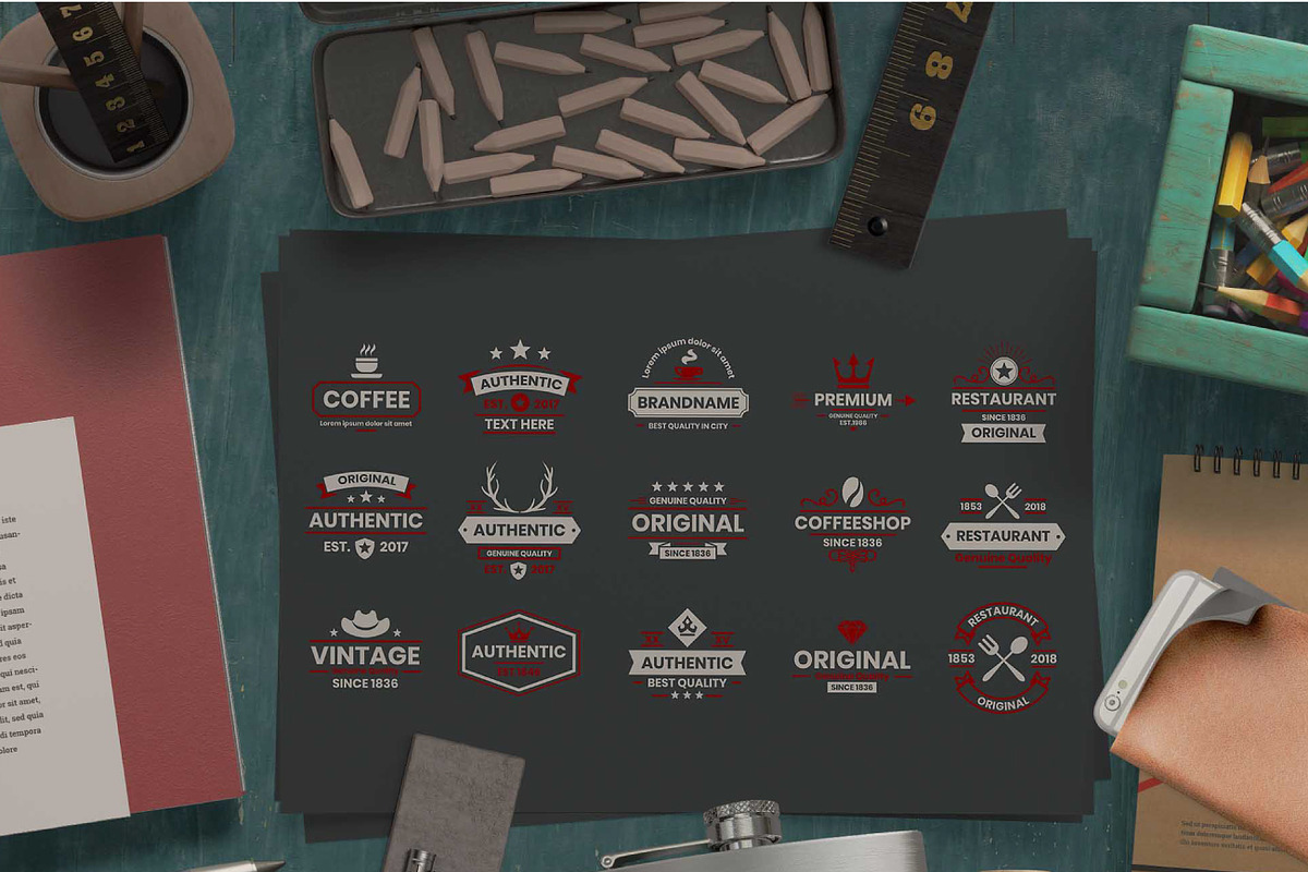 1207 Vintage Badge & Objects, a Branding & Logo Template by Toonsteb (Photo 18 of 24)