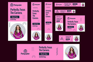 Photography Web Banner Ads Template, an UI Kit Template by CreativeShaper