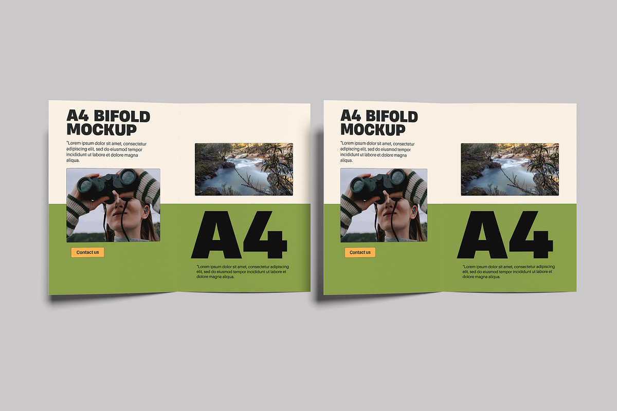 A4 Bi-Fold Brochure Mockup, an Advertising Mockup by safrizalstudio (Photo 7 of 13)