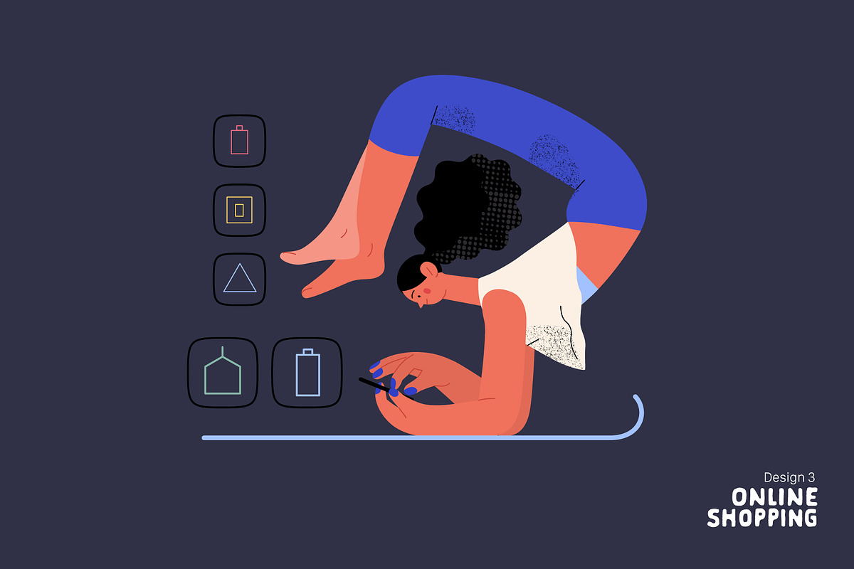 Online Shopping vector illustrations, a Templates & Theme by Grivina's shop (Photo 9 of 26)