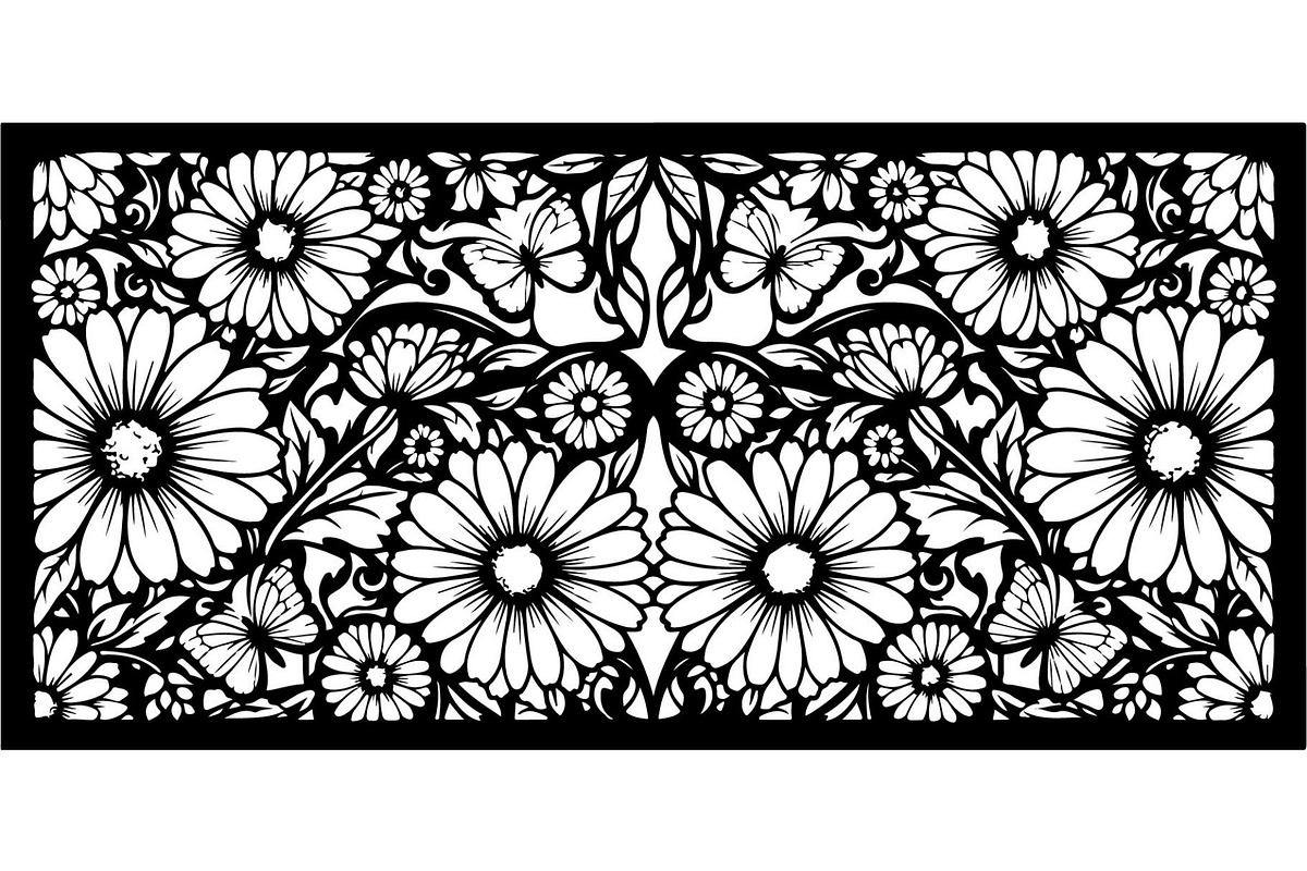 Decorative Floral Panel Vector Set, a Decorative Illustration by Designer_Momina (Photo 18 of 20)