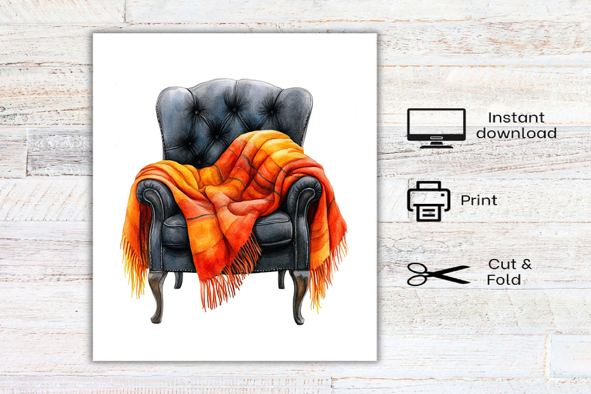 Watercolor Black Autumn Clipart, an Illustration by Canvas Craft (Photo 7 of 7)