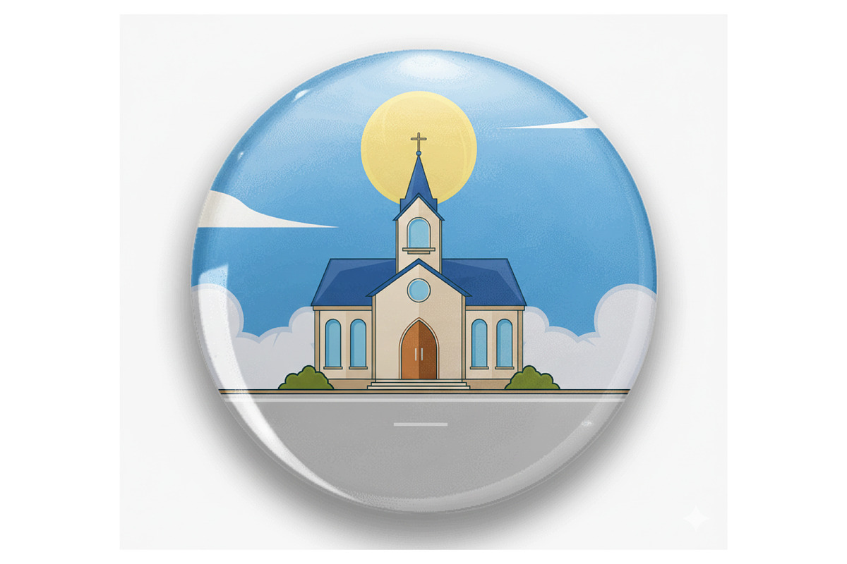 church building landscaped vector, a Decorative Illustration by zyxroun shop (Photo 2 of 3)