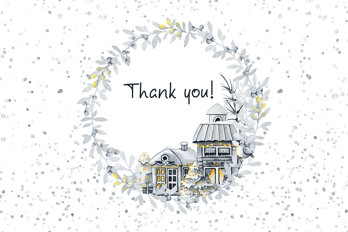 Christmas winter houses, city scene, an Illustration by Artmanata (Photo 17 of 17)