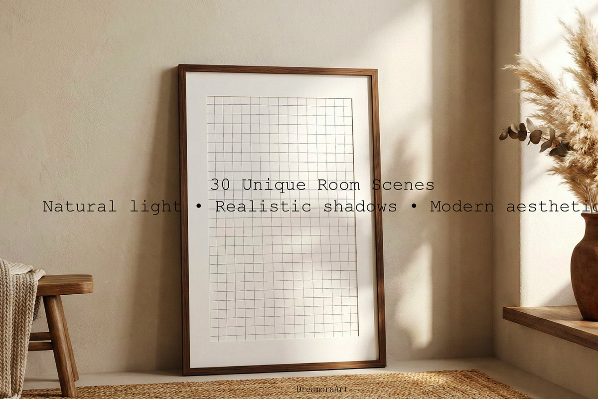 Modern Boho Frame Mockup Pack 30 PSD, a Mockup by DreamoraArt (Photo 4 of 7)