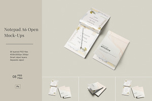 Notepad A6 Open Mockup