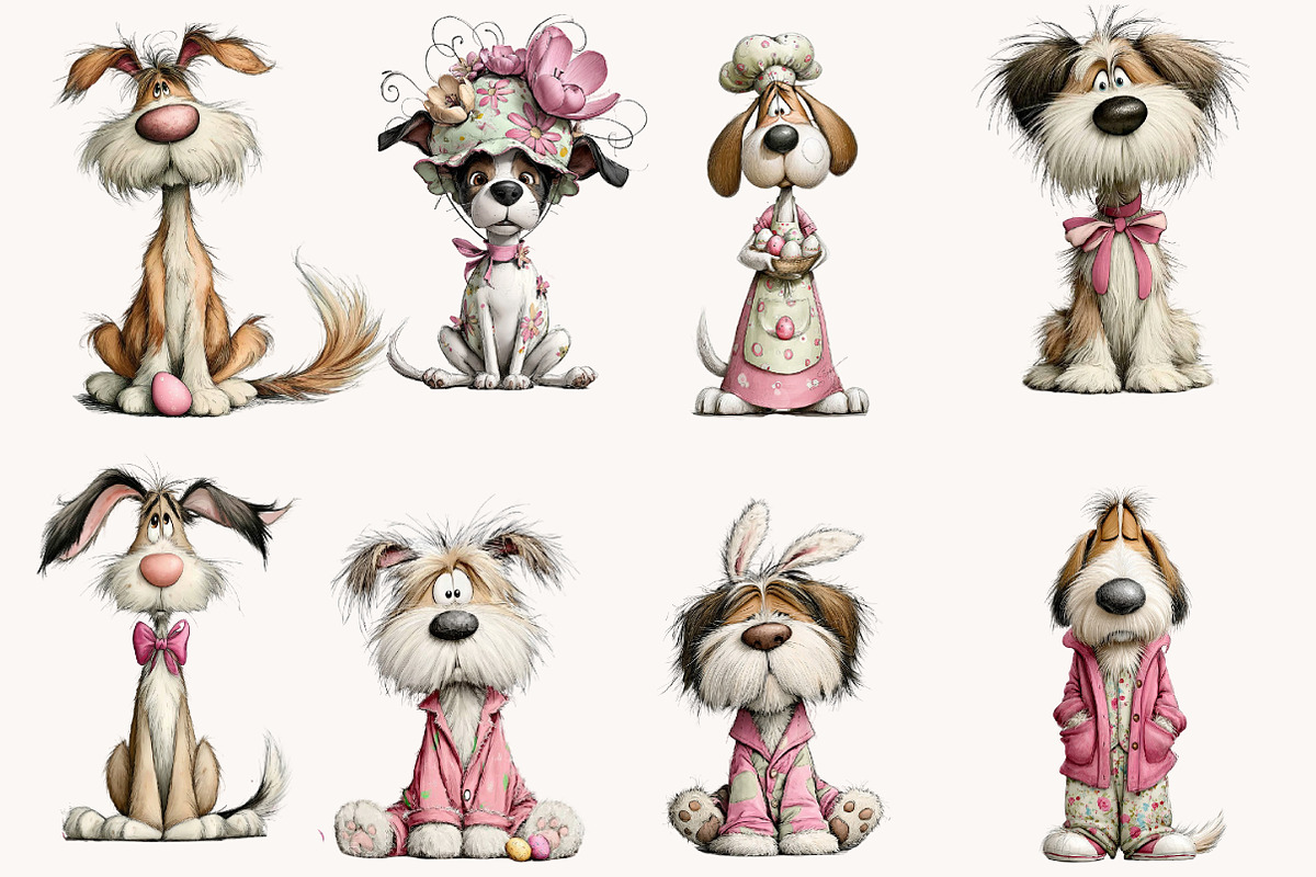 Whimsical Easter Dogs clipart, an Illustration by Designworld (Photo 5 of 10)