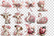 Whimsical Spring Animals Clipart, an Animal Illustration by DreamCafeArt (Thumbnail 5 of 7)