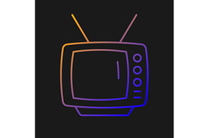 Old-style Television Gradient Icon