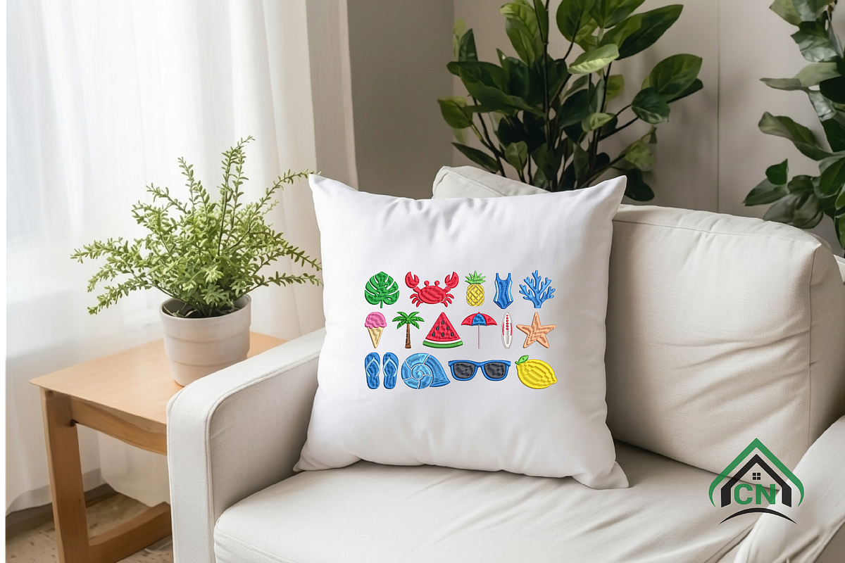 Summer Beach Icons Embroidery Design, an Icon by Craft Nest (Photo 4 of 6)