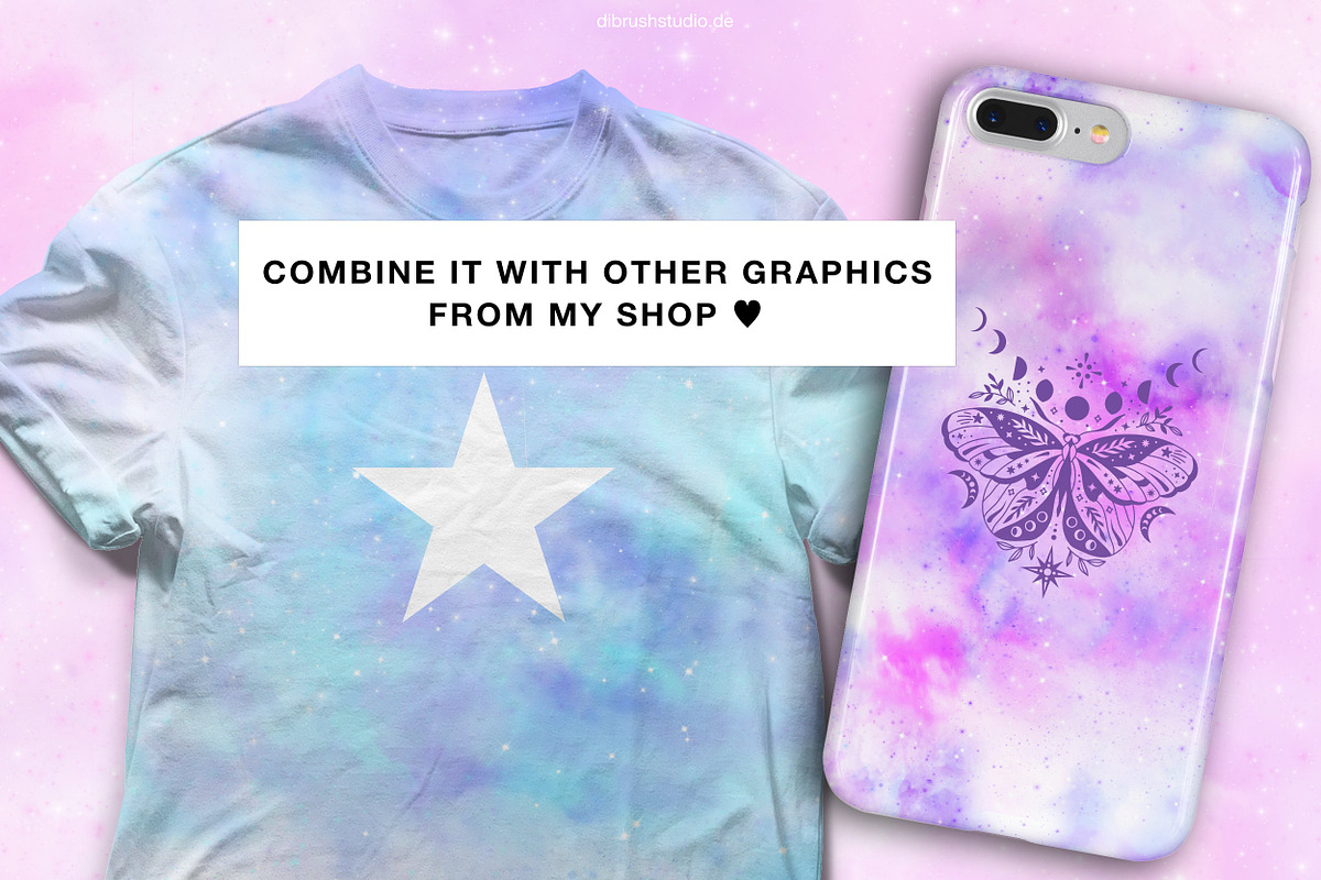 Seamless Pastel Galaxy Texture, a Pattern Graphic by DiBrush Studio (Photo 4 of 6)