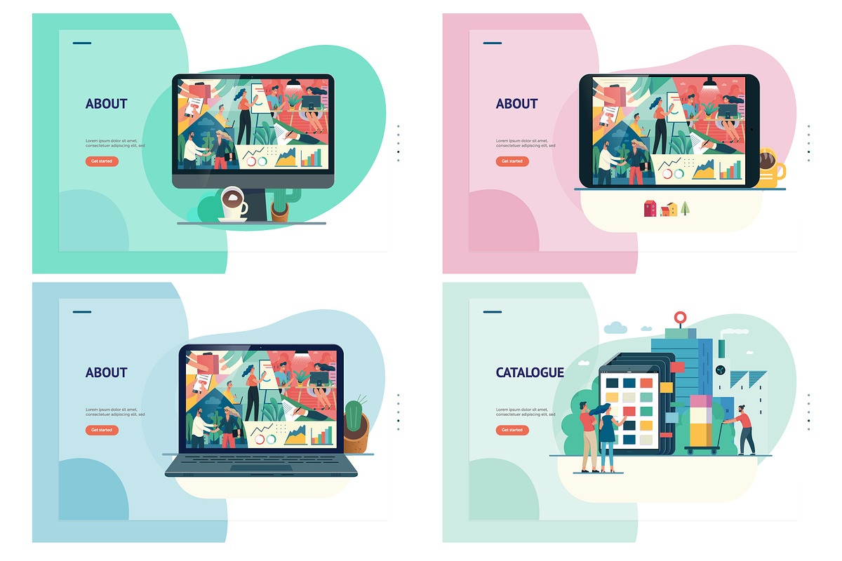Company website vector Illustrations, a Work Illustration by Grivina's shop (Photo 18 of 26)