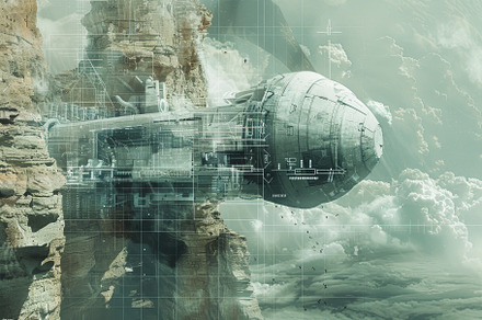A futuristic sci-fi setting filled w, a Photo by Iftikhar Alam