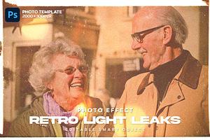 Retro Light Leaks Photoshop Template, a Layer Style Add-On by Andrew Skoch Design