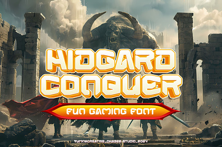 Hidgard Conquer - Fun Gaming Font, a Font by Dhabee