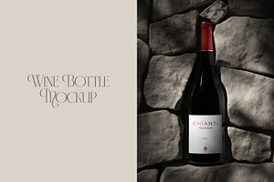 Burgundy Wine Bottle Mockup Vol. 03