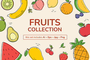 Line Art Fruits Collection