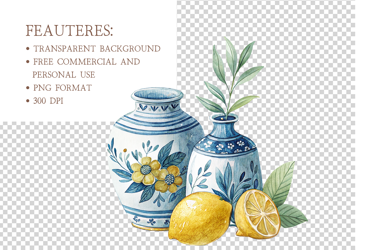 Watercolor Lemon Clipart Bundle, an Illustration by MockupWizard (Photo 5 of 6)