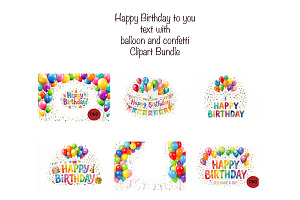 Happy Birthday to you text Clipart, a Decorative Illustration by VetalStock