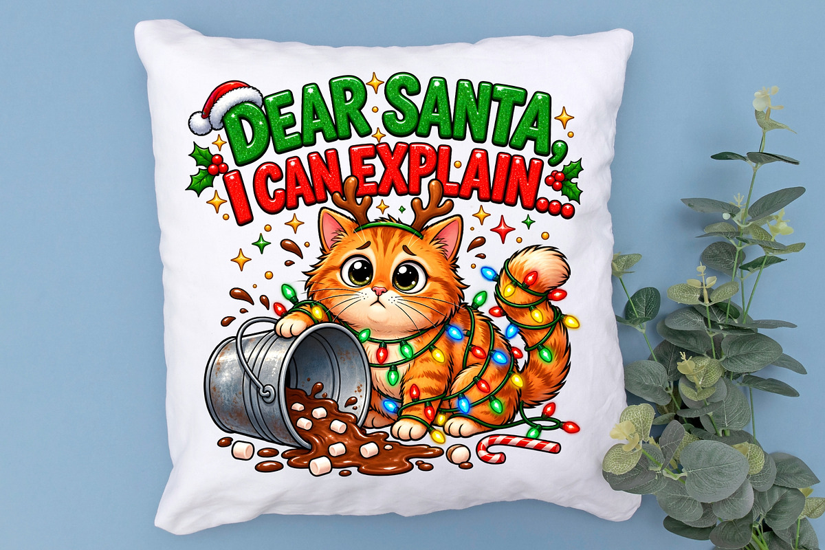 Funny Christmas Cat PNG Dear Santa, an Object Graphic by Zahyl Studio (Photo 7 of 7)