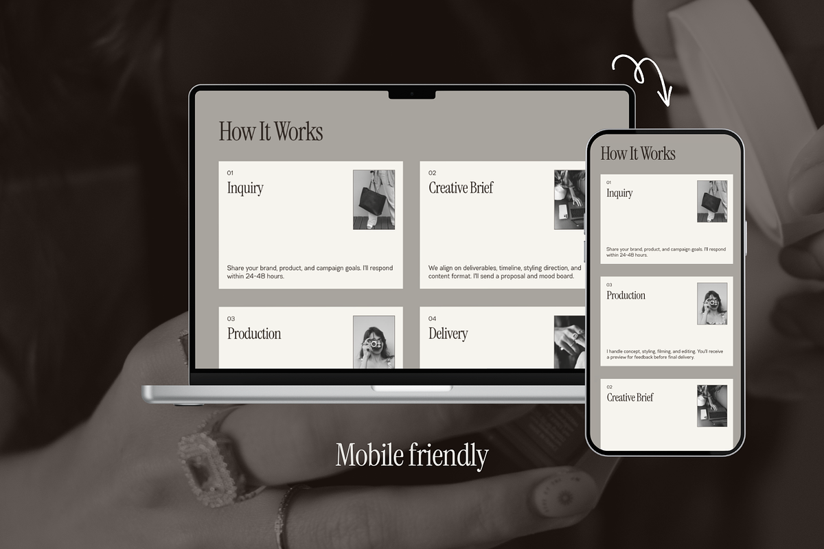 UGC Portfolio Template | Canva, a Landing Page Template by tendercult (Photo 5 of 7)