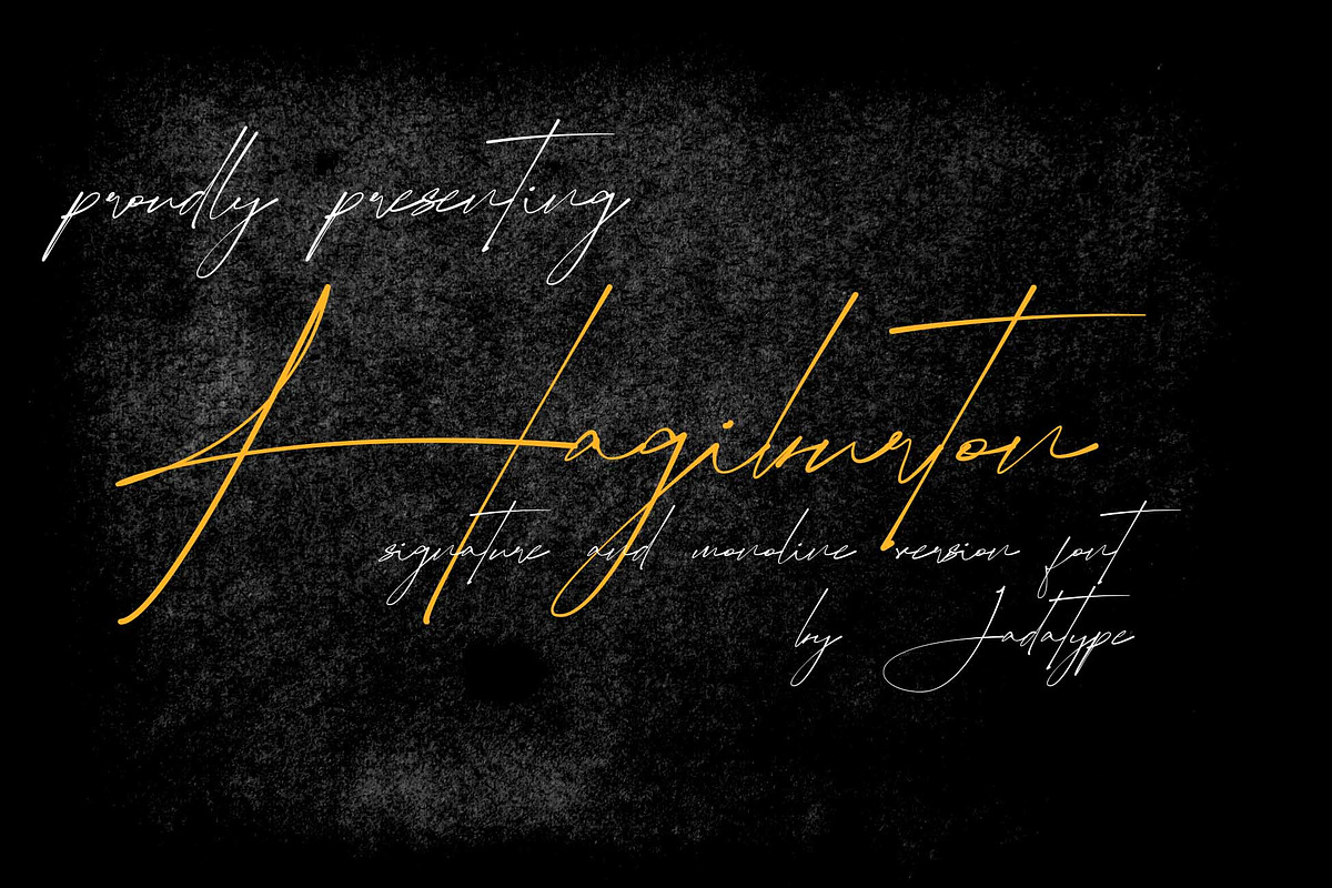 Hagiburton | Stylish Signature, a Script Font by Jadatype.id (Photo 1 of 5)