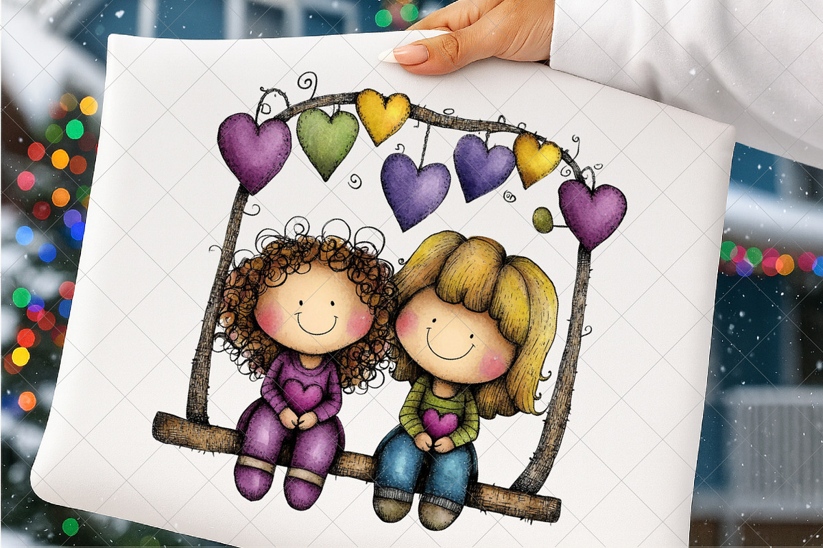 Couple Hand Drawn Valentine Clipart, an Illustration by SinaCreation (Photo 4 of 7)