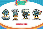 Retro Earth Globe Cartoon Character, an Illustration by Tekuni (Thumbnail 9 of 10)