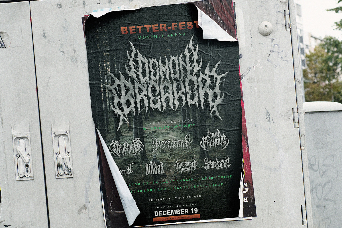 Nervous Beyond | Metal Font, a Blackletter Font by WingBuk (Photo 7 of 12)