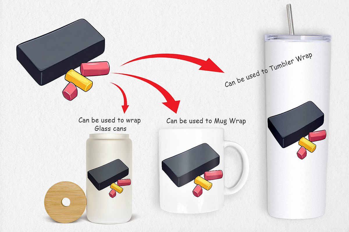 Eraser and Chalk Clipart, a Graphic by Artnoy (Photo 4 of 5)