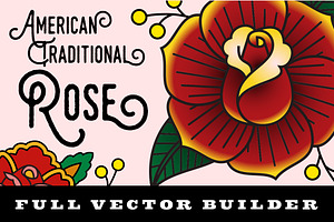 American Traditional Vector Rose