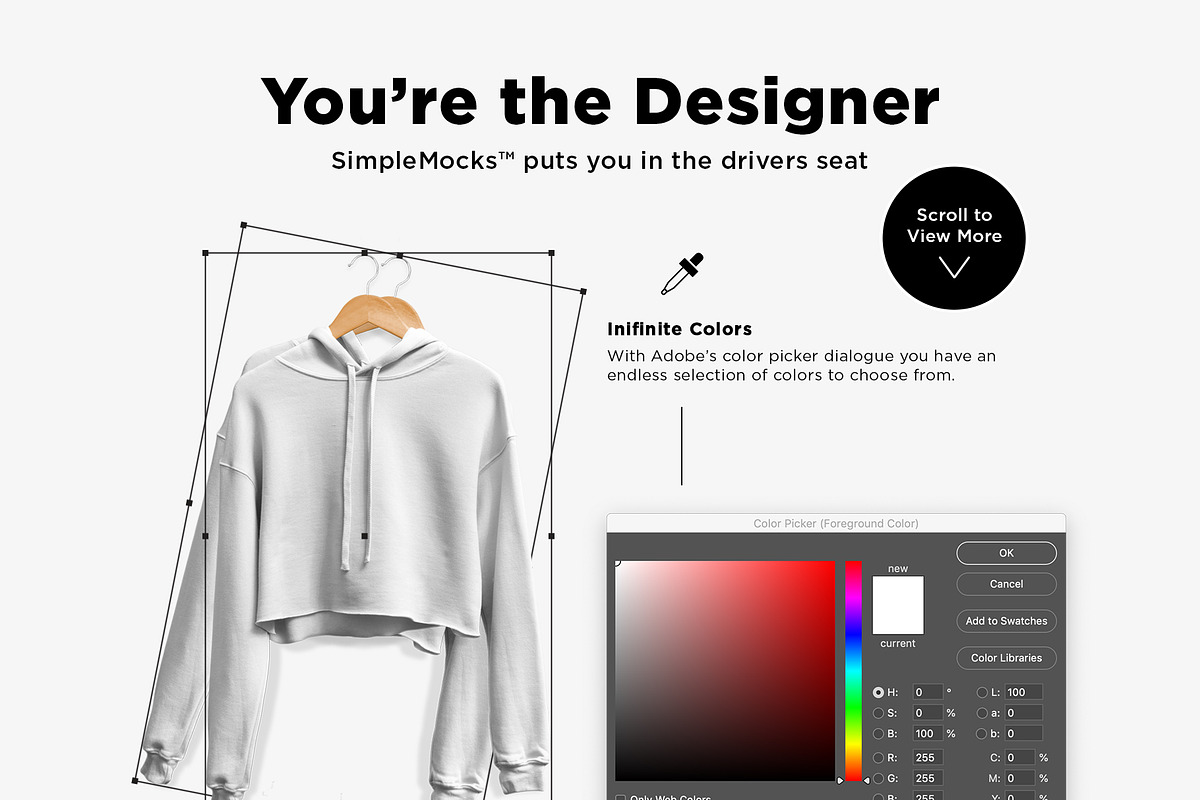 Crop Top Hoodie Mockup, a Hoody Mockup by DesignSupply Co. (Photo 4 of 10)