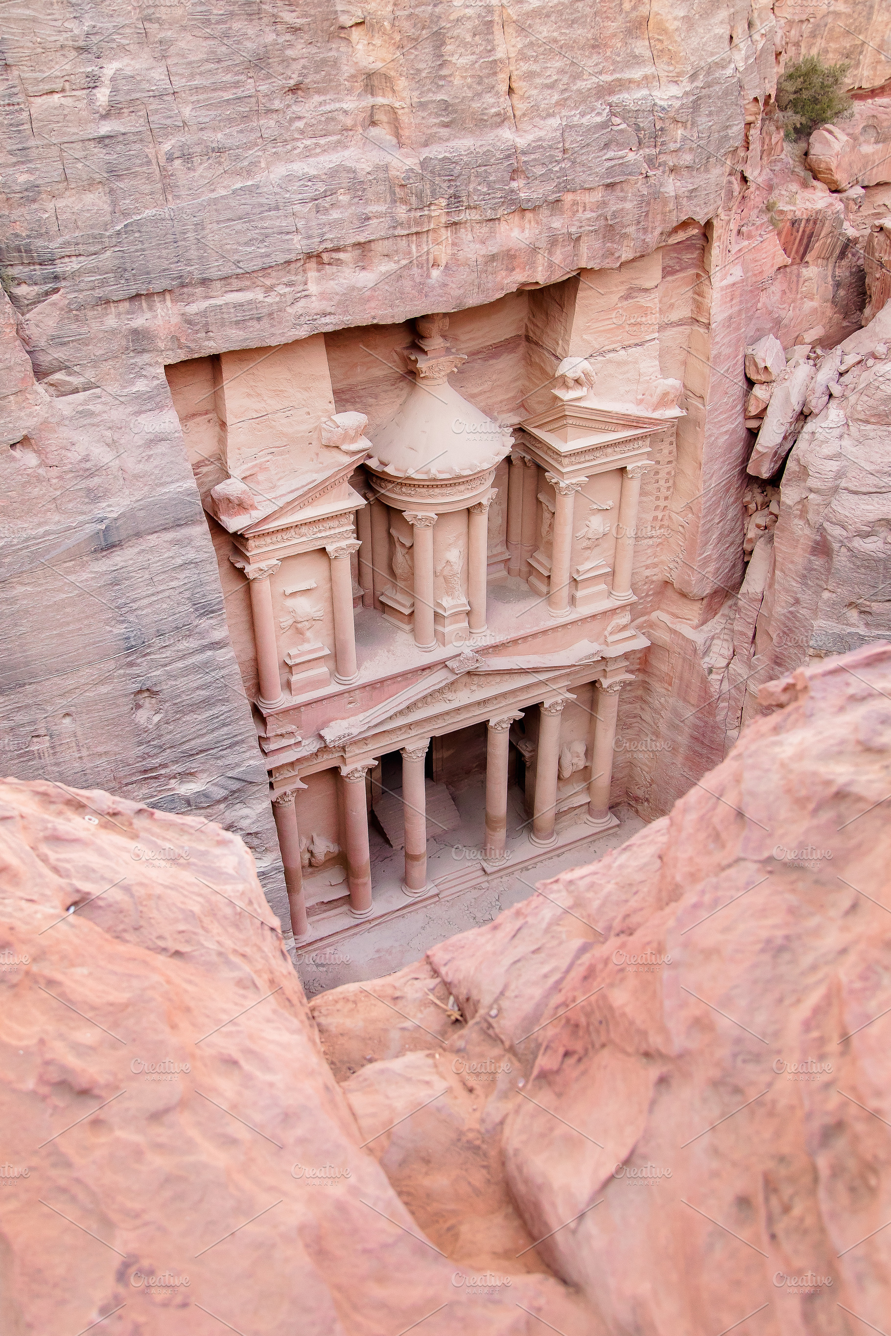Petra Treasury from on High, a Photo by Kunkel Adventures