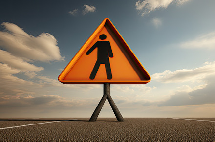 Traffic sign with man on the road. 3, a Photo by Iftikhar Alam
