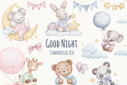 Baby Animals Sleeping Watercolor Png, an Animal Illustration by ekossa_art (Thumbnail 1 of 6)