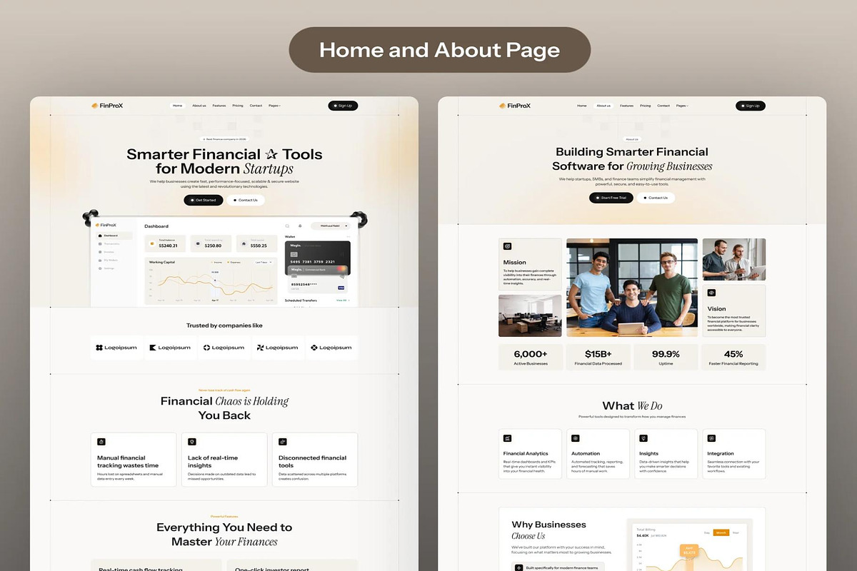 FinProX - Finance SaaS Template, an UI Kit Template by Creative Perspective (Photo 2 of 6)