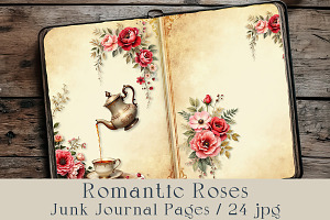 Romantic Roses Junk Journal Pages