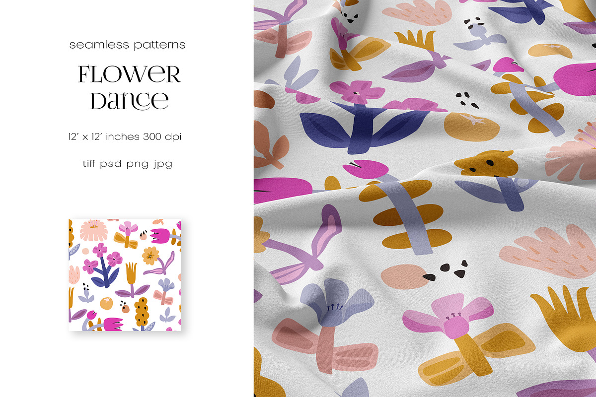 Flower Dance – Patterns Collection, a Pattern Graphic by PROTEA Watercolor Studio (Photo 4 of 7)