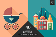 Colorful flat square icon set, an Icon by Yury Velikanov (Thumbnail 1 of 5)