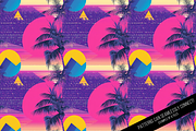 Tropical 80s Retrowave Digital Paper, a Pattern Graphic by Chromolume Studio (Thumbnail 11 of 15)