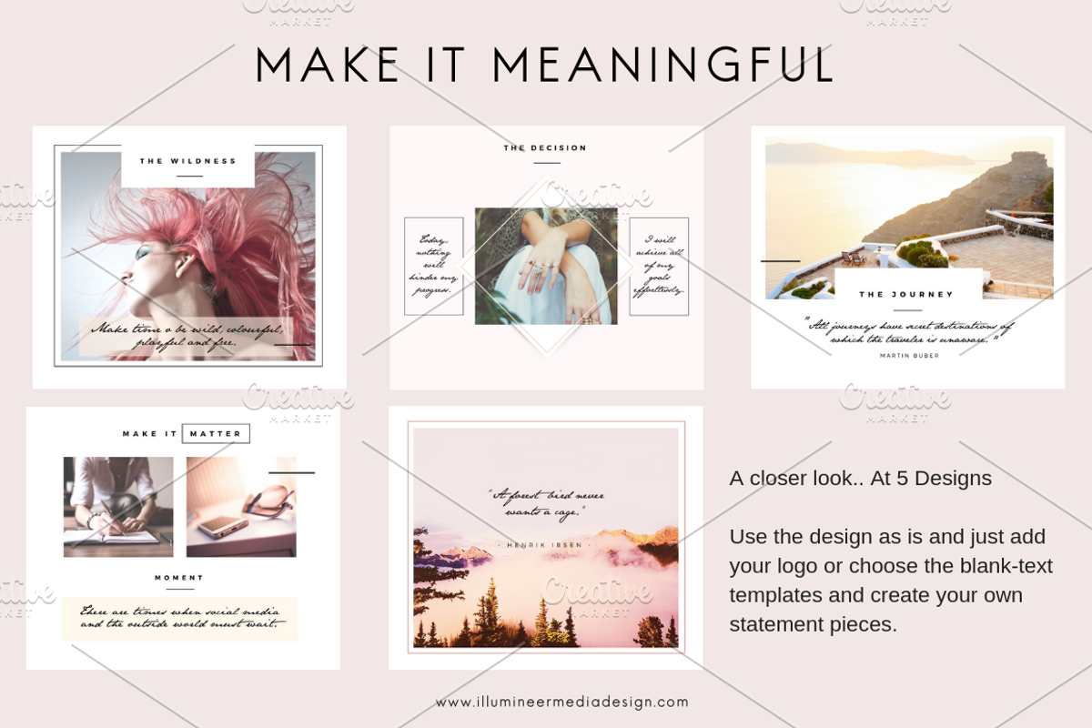 MAKE IT MEANINGFUL Social Media Pack, a Social Media Template by Illumineer Media & Design (Photo 5 of 5)