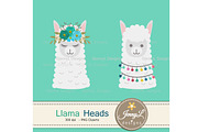 Llama Alpaca Faces Head Clipart, a Pattern Graphic by JennyL Designs (Thumbnail 2 of 4)