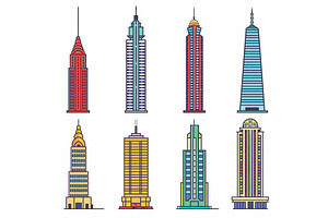 Colorful Skyscraper Illustratives