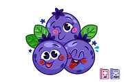 Hand Drawn BlueBerry Cartoon Fruit, a Food Illustration by MISS CHATZ (Thumbnail 3 of 3)