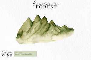 Forest Landscape Clipart Watercolor