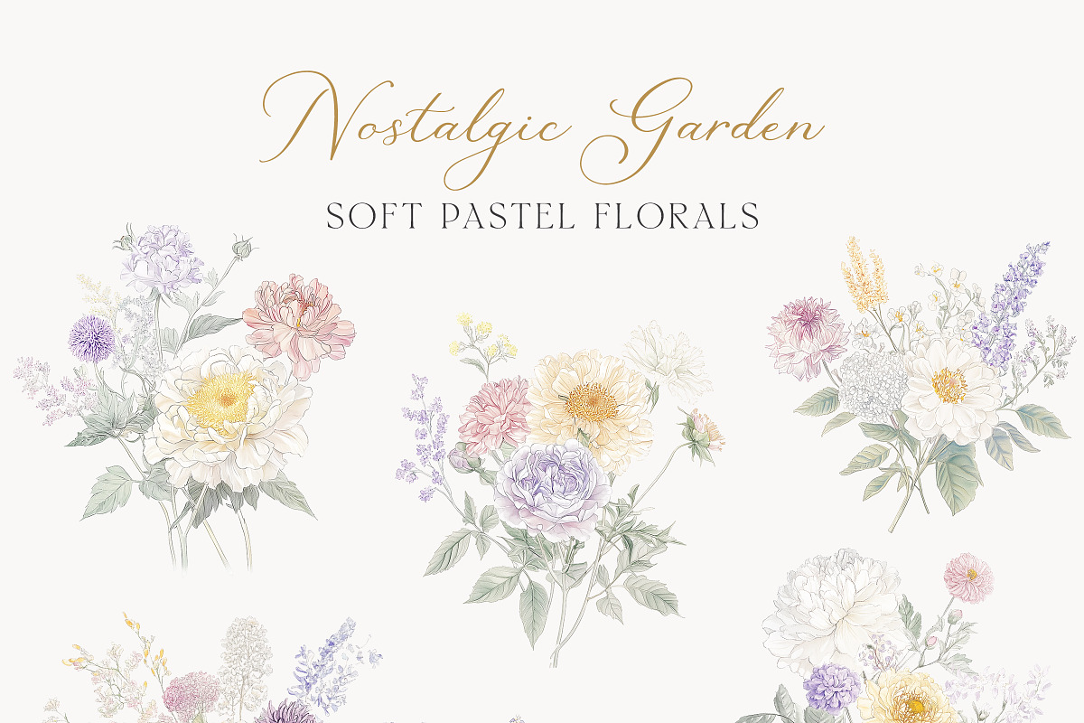 Vintage Floral Bundle, an Object Illustration by studioequinox (Photo 37 of 65)