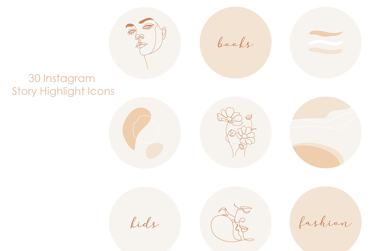 Neutral Bohemian Insta Story icons, a Social Media Template by velychko.ua (Photo 4 of 9)